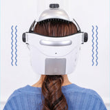 Electric Head Massager with Eye Massage - Relieve Stress with Air Pressure, Vibration Therapy, Scalp Relaxation, Hot Compress, and Bluetooth Music.