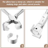 2 Pcs Making Kit Chain Nose Pliers and Wrapping Metal Stainless Steel Bender Ring Bending Tool