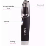 Built-In Battery Rechargeable Kemei Electric Nose Trimmer Hair Ear Trimmer KM-6512