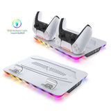 Console Station with 3-Level Coog Fan Dual Controller Charging Dock for PS5/PS5 Slim Disc & Digital
