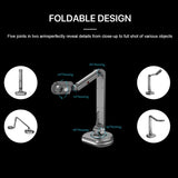 2-in-1 USB Document Camera & Book Webcam - Auto Focus, 8 Mega-pixel HD, A3 Scanning, LED Light Scanner for Live Teachers