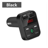 VIKEFON Bluetooth 5.0 FM Transmitter Receiver TF Handsfree Kit 2.1A Dual USB Charger Audio Wireless Car Adapter