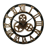 Industrial Gear Wall Clock Decorative Wall Clock Industrial Style Wall Clock (40cm Golden Shipment without Battery)