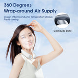 Portable USB Hanging Neck Mute LED Digital Display Bladeless Mini Electric Fan - Surround Air Outlets, for Outdoor Sports