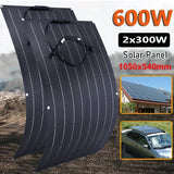 600W 300W Solar Panel+60A Controller 18V Flexible Monocrystale Solars Cell Power Charge for Outdoor Camping Yacht Car RV Boat