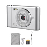 1080P w 32GB TF Card Video Camera 50MP Photo Dual Lens 2.4“ Screen 8X Digital Zoom Built-in Battery