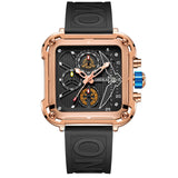 Luxury Watches for Men  Brand ONOLA Unique Square Design Fashion Quartz Sports Tape Watch Men Waterproof Relogio Masculino