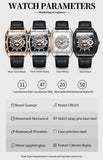 GUANQIN New Luxury Mechanical Leather Mens Watches 50M Waterproof AR Sapphire mirror Watch For Men Automatic Date Luminous Watch
