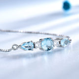 Fashion Personality Jewelry Sky Blue Topaz Adjustable Tennis Bracelet