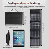 100W Foldable Solar Panel - Portable Dual USB Charger with Fast Charge Support for Phone. Ideal for Camping. Harness Solar Energy.