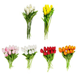 20 Pcs Artificial Flowers Fake Tulip Bouquet For Home Garden Wedding Party Floral Decor