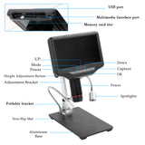 Andonstar AD407 High-Definition Digital Biological Microscope Camera 270X 1080P for Soldering with 7 Inch 3D Screen and Bracket