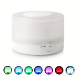 1pc 500ml Ultrasonic Air Humidifier with LED Light and Aromatherapy Diffuser for Home and Room