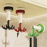Six Claw Swivel Hook Reusable Heavy Duty Vacuum Suction Cup For Glass Home Kitchen Bathroom Hoo