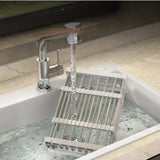 1PC Retractable Drain Basket with Adjustable Armrest Stainless Steel Drying Dish Rack Kitchen Sink Storage basket drain rack