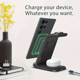 Fast wireless base 15W, USB charging base type C3 in 1.