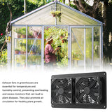 Powered 20W & Dual Exhaust Solar Panel Fan Kit for Chicken Coop Greenhouse Dog House Shed Attic
