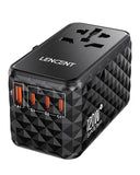 LENCENT 120W GaN Universal With1 USB-A+3 Type-C All-in-one Adapter Fast Charger EU/UK/USA/AUS Plug for Travel