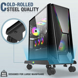 Adjustable Mobile CPU Tower Stand With Caster Wheels For Most Computer PC