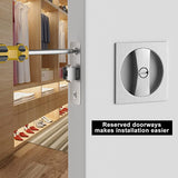 Sier Lock Satin Nickel Contemporary Privacy Square Hardware, Sliding Pocket Door Latch