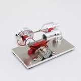 Metal Body Quartz Glass Hot Cylinder Single Cylinder Stirling Engine Model Engine Models Toys For Kids Adults Gift