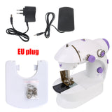Mini Portable Sewing Machine Foot Pedal Straight Line Hand Table Two Thread Kit Electric Household Night Light 220V