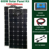 600W/300W Solar Panel Kit - 18V Flexible Solar Cell with 60A Controller Battery Charger for Outdoor Camping, Yacht, Motorhome, Car, RV, Boat