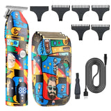 RESUXI 969 Barber Graffiti Clipper Electric Shaver Rechargeable Cordless Hair Cutting hine Beard Trimmer