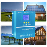 Maximum Power Point Tracking Controller 12/24/36/48V Automatic Identification Intelligent Photovoltaic System Solar