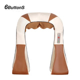 Household car U-shaped electric acupressure back shoulder full body infrared heating kneading 4D massager massage shawl