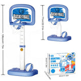 Swimming Hoop Adjustable Height Pool Toys w/ 2 Ball & Pump for Kids Adults Poolside Water Basketball Game