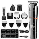 6 in 1 Multi-function Electric Pusher Rechargeable Washing Liquid Crystal Digital Display Hairdresser Set Men's oil