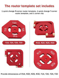 Woodworking Round Chamfer Template / T Corner Gauge Trimming hine Wood Edge Jig Locator Fillet Arc Tool Kit