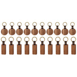 Wood Laser-Engraving Blanks Leather Strap Keychain Rectangular Key Chain