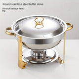 Set, Stainless Steel Chafing Dish Buffet Set, 4.5L Round Catering Chafer Warmer Set With Tray, Pan, Lid, Stand