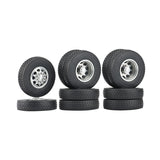 6pcs Metal Wheel Hub Rubber Tire Wheel Tyres Set For 1/14 Rc Trailer Tractor