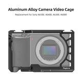 Camera Video Cage with Cold Shoe Mount 1/4In&3/8In Aluminum Alloy for Sony A6500/A6400/A6300/A6100/A6000