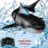 Upgrade Remote Control Shark Pool Toys For Kids, 2.4Ghz Waterproof 1000mAh RC Boat