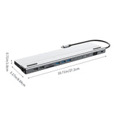 1 PCS Silver 14 In 1 Multi-Function Fast Charging Station Gigabit Docking Station Hub For Laptop Adapter