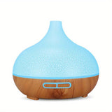 1pcs Air Humidifier Essential Oil Aromatherapy Diffuser With 7 Color LED Humidificador 16.91oz Crack Woodgrain USB Ultrasonic Aroma Diffuser For Classroom School Bedroom Home Office Travel Summer Essential