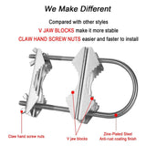 Top-Double Antenna Clamp V Jaw Block With U Bolts Heavy Duty Anti-Rust To Mast Mount Bracket Kit For TV,CB(6 Set)