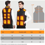 21 Areas Self Heating Winter Adjustable Temperature USB Heater Camping Jacket Thermal Vest Body Warmer Coat