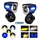 1 Pair 120W LED Motorcycle Headlights 18000LM IP67 Waterproof Headlamp Spotlights Fog Head Light for Truck Pickup Golf Cart ATV