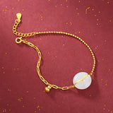 S925 Sterling Silver Simple Peace Clasp Bracelet