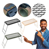 Outdoor Foldable Iron Grid Barbecue Table - Multifunctional Portable for Picnic, BBQ, Travel