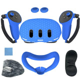 7pcs Accessories Set VR Front Shell Protector Controller Grips Anti-Scratch Protective Cover Washable for Meta Quest 3