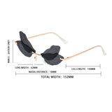 4 Pairs Fairy Wing Rimless Irregular Retro Glasses Ladies Men's Gradient Sunglasses For Party