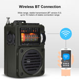 HRD-700 AM FM Radio Music Player Portable Receive Signal Rechargeable Punk Retro Art Birthday Gift Metal Antenna With Slot Green