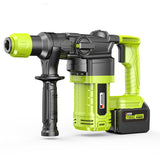 Brushless Hammer Electric Pick Impact Drill Multi-function Cordless Rotary Tool WIht Large-Capacity Battery