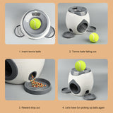 Automatic Food Dispenser Tennis Ball Launcher with Feeder Interactive Funny Reward Game Training Tool for Dog Cat